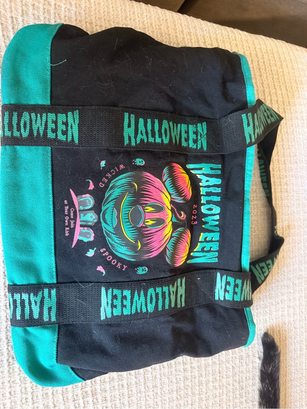 Disney 2023 Halloween Kids Trick-or-Treat Tote Bag - Black & Teal